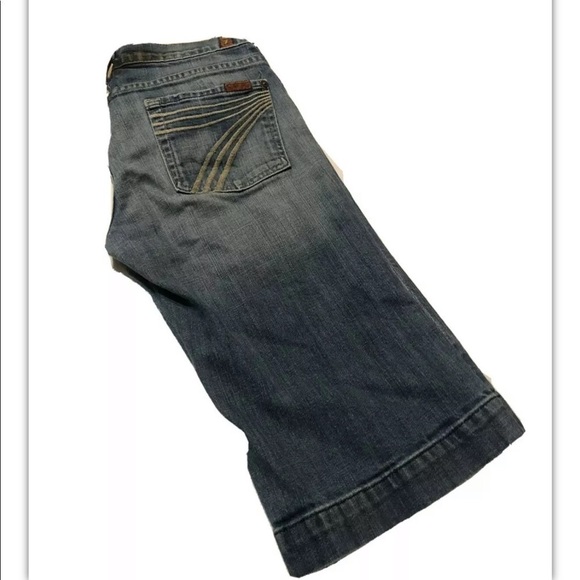 7 For All Mankind Crop Dojo Light Wash Jeans Sz 28 Women - Picture 2 of 7